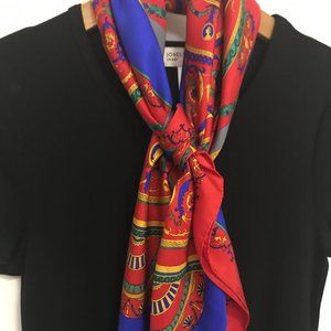 Red, Blue and Gold Egyptian Print Scarf